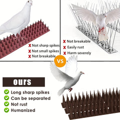 12pcs Fence Wall Spikes Bird Cat Deterrent Security