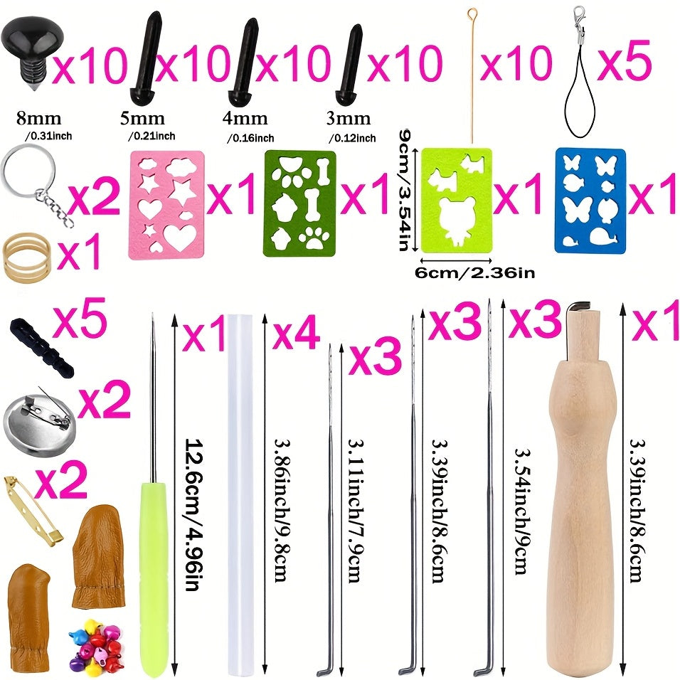 Needle Felting Kit 42 Colors Wool Roving Set with Tools