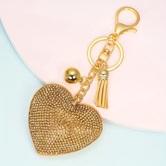 Sparkling Diamond Love Key Chain Pendant for Women's Bags