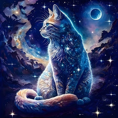 DIY 5D Starry Sky Cat Diamond Painting Kit - Frameless - Embroidery Cross Stitch