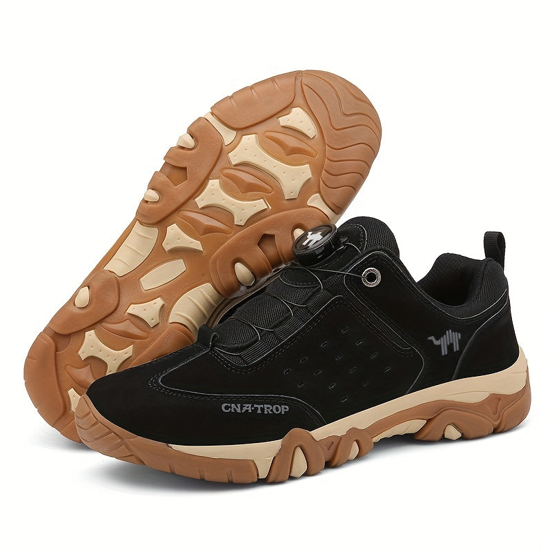 Men's Hiking Sneakers With Rotary Button Non Slip Outdoor Shoes