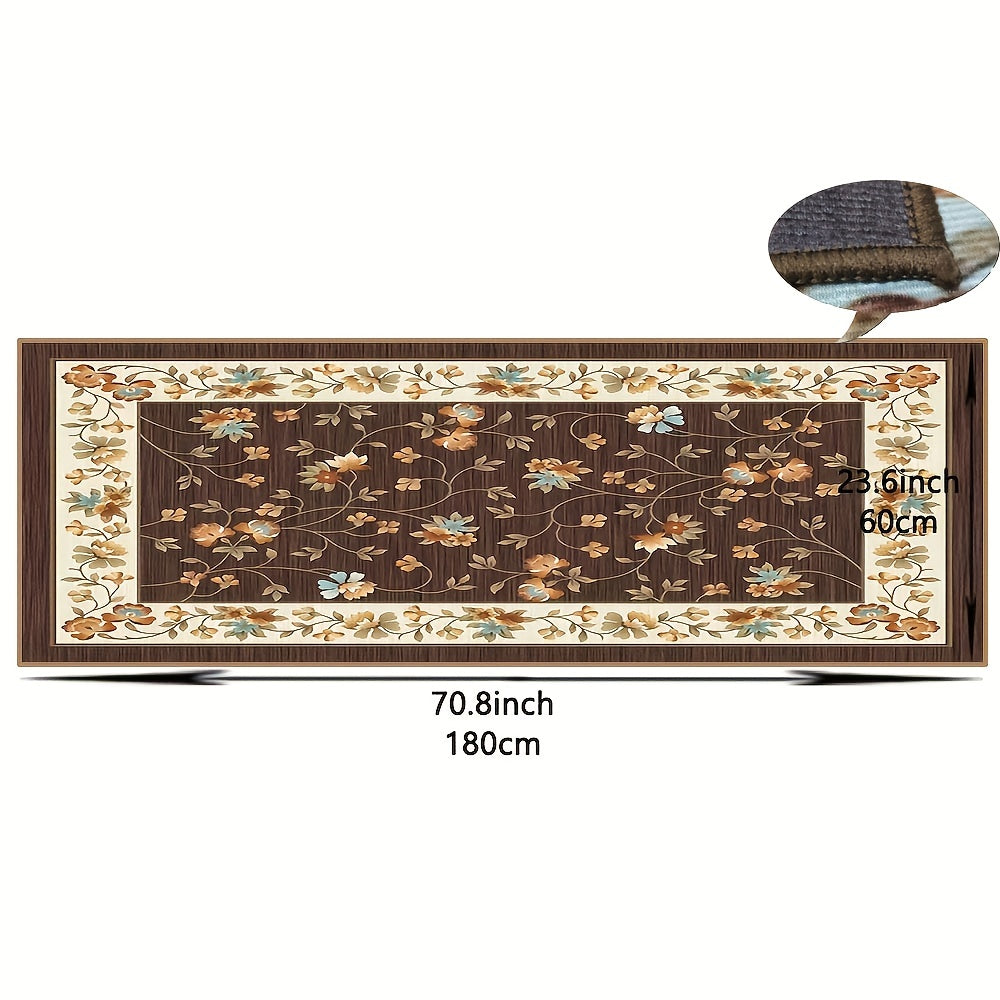Soft Kitchen Floor Mat Non-slip Water-absorbing Rug Vintage Brown
