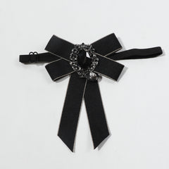 Crystal Satin Bow Tie Double Layer Bowknot Pre tied Neckties Adjustable Bow Tie