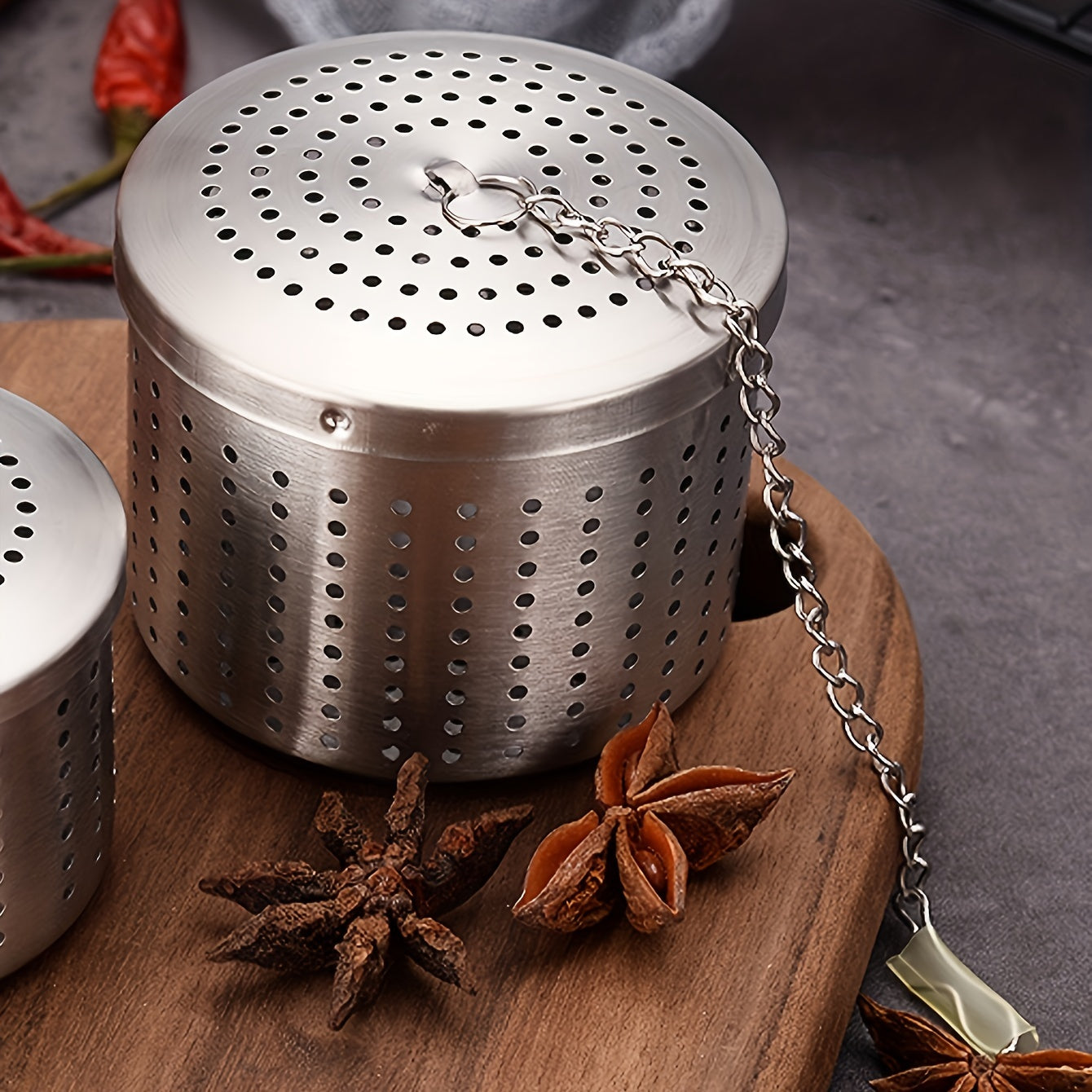 Stainless Steel Tea Strainer Infuser with Fine Mesh and Chain Hook