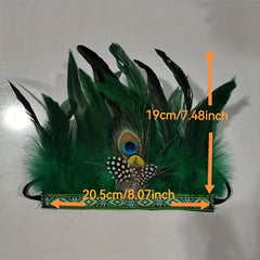 Kids Indian Chief Feather Headdress Hair Accessory for Carnival Stage