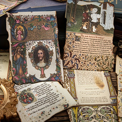 50PCS Medieval Garden DIY Decorative Paper for Collage & Art Projects