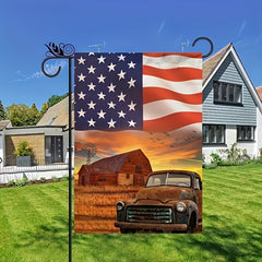 Ladybug Car Rice Field Garden Flag 30 x 45 cm
