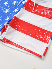 Quick Dry Drawstring Men's Swim Trunks Flag Print Board Shorts