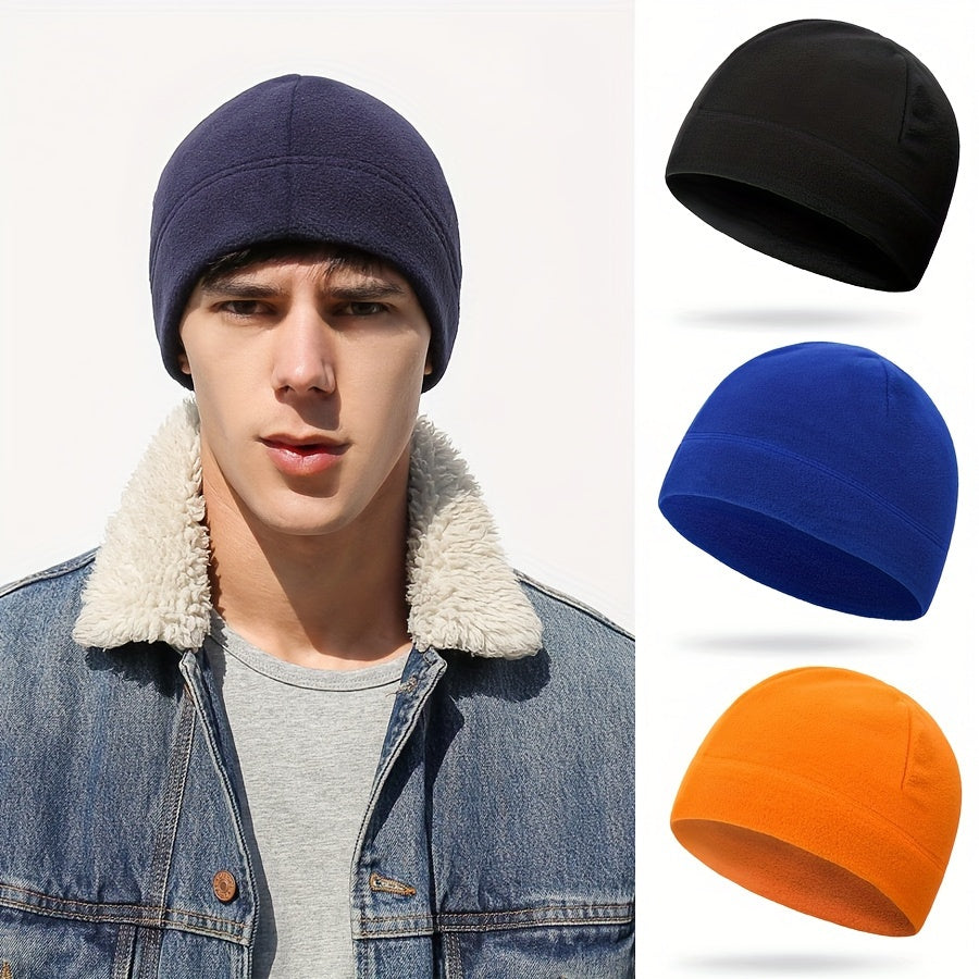 Warm Thermal Fleece Beanie Hat for Winter Outdoor Activities