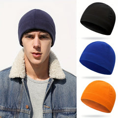 Warm Thermal Fleece Beanie Hat for Winter Outdoor Activities