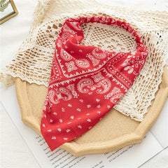 Paisley Print Head Scarf Triangle Bandana Hairband Elastic Headwrap