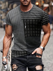 Men's Vintage Style Printed Sports T-shirt for Summer