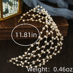 Faux Pearl Hair Tiara Hairband Wedding Accessories For Bride