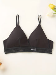 3 Pcs Solid Push Up Bra Comfy & Breathable Women's Lingerie