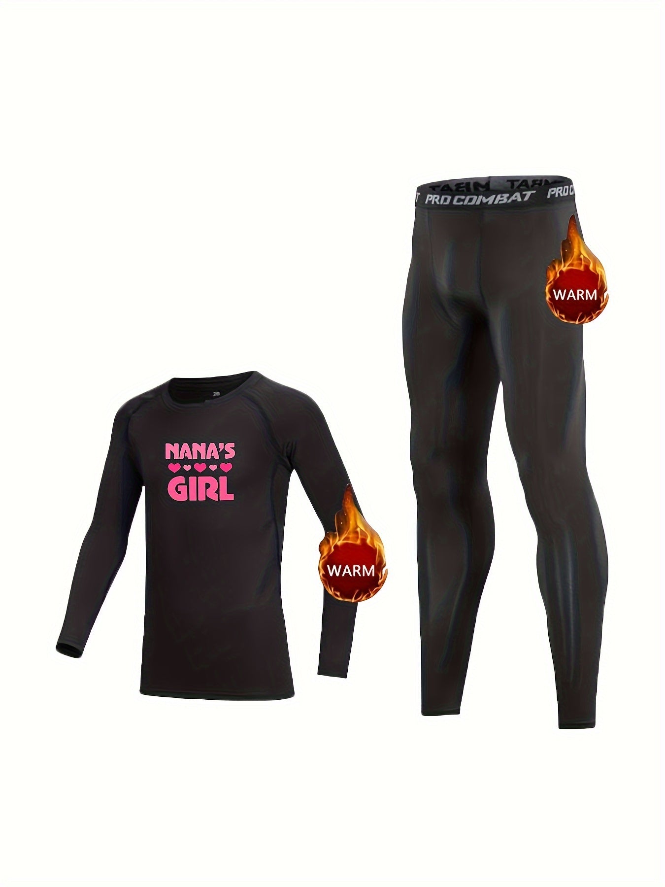 2pcs NANA'S GIRL Fleece Compression Sets