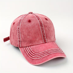 Lined Block Baseball Cap Distressed Craft All match Baseball Cap