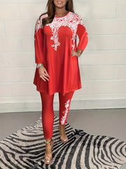 Women's Plus Graphic Print Tee & Leggings Set