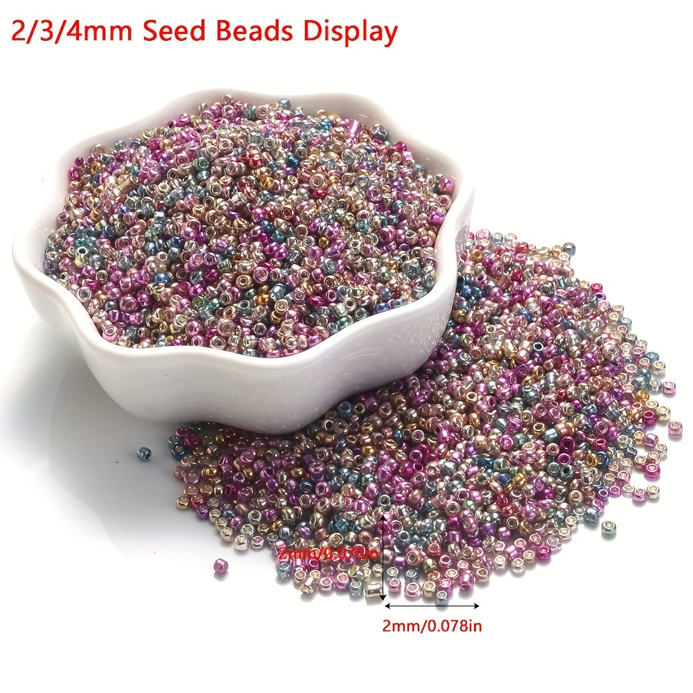 200Pcs Mixed Mini Glass Beads Multicolor Spacer Beads For DIY Jewelry