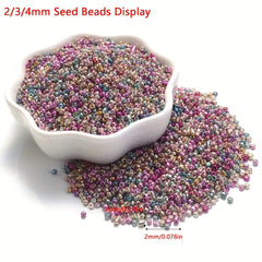 200Pcs Mixed Mini Glass Beads Multicolor Spacer Beads For DIY Jewelry
