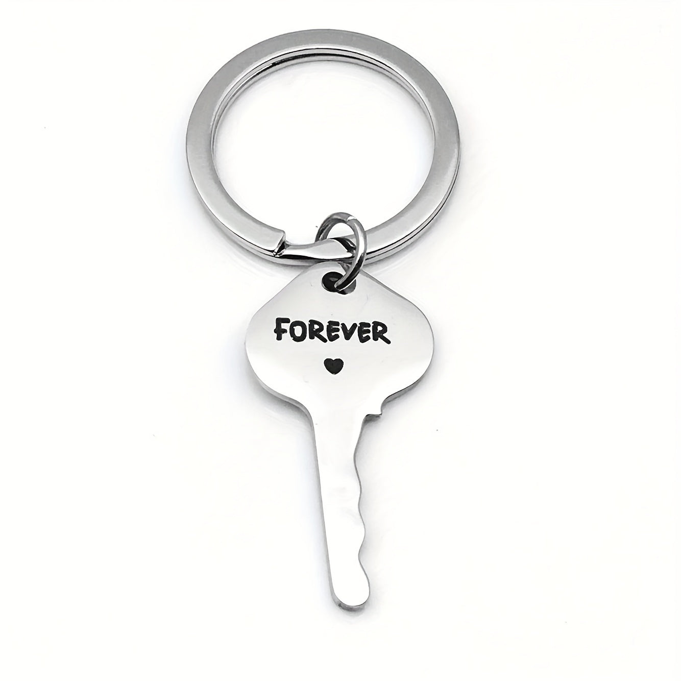 2pcs Stainless Steel Letter Keychain Set
