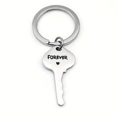 2pcs Stainless Steel Letter Keychain Set