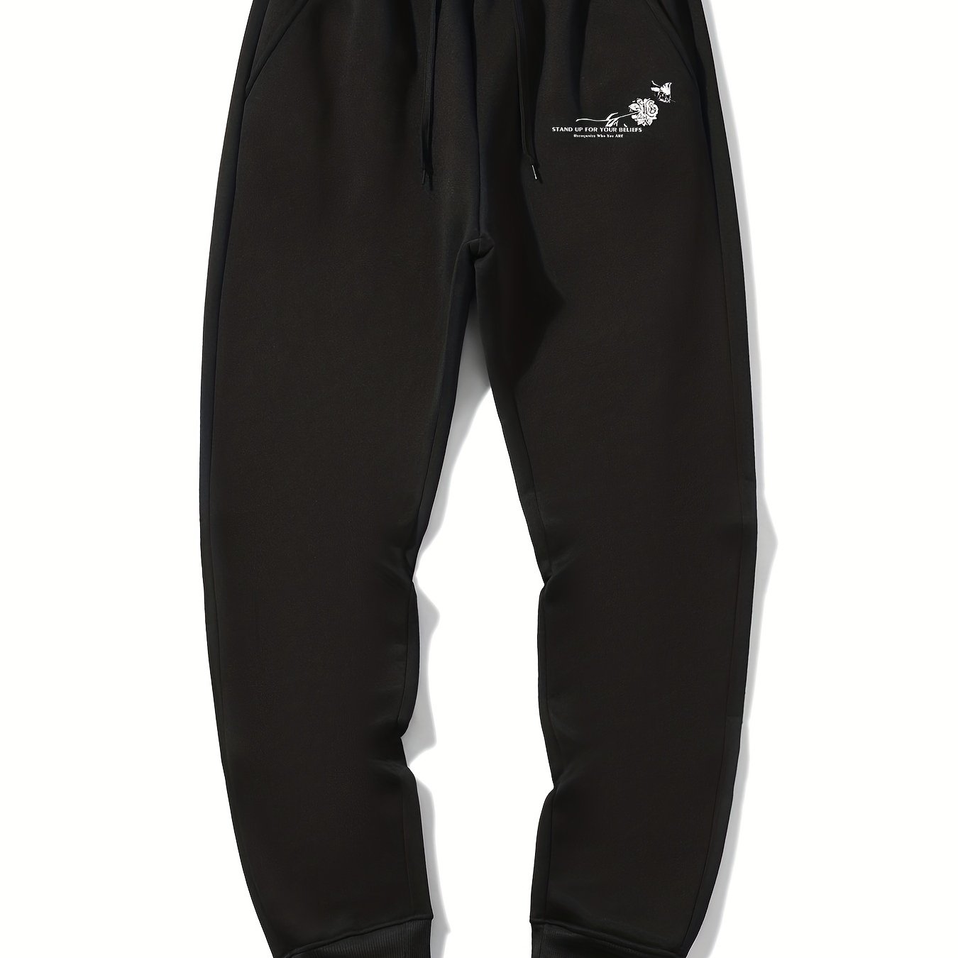 Flower Print Men's Drawstring Sweatpants Loose Casual Jogger Pants
