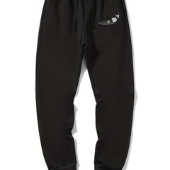 Flower Print Men's Drawstring Sweatpants Loose Casual Jogger Pants