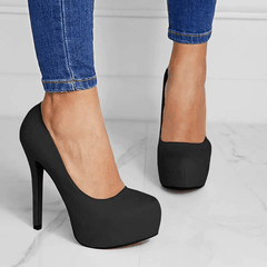 Women's High Heel Platform Slip On Pumps