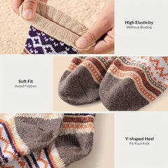 5 Pairs Women's Winter Warm Socks Thickened Soft Crew Socks