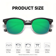 Men's Semi Rimless Polarized Sunglasses UV Protection
