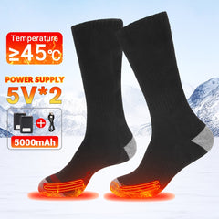USB Rechargeable Heating Socks Infrared Heated Boots for Outdoor Winter