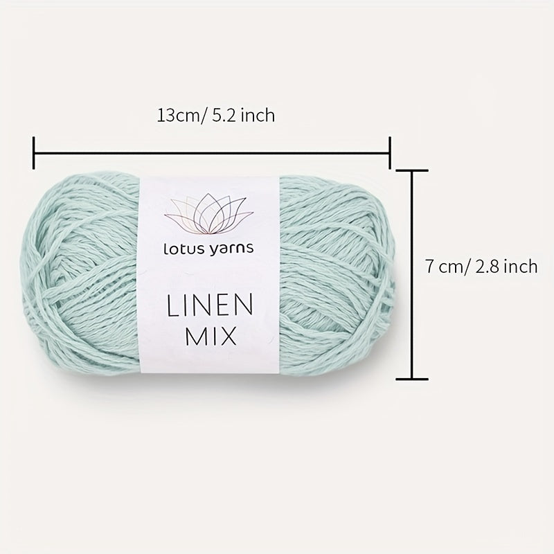 2pcs 393 Feet 50g Lotus Linen Mix Yarn Soft For DIY Hand Crochet/Knittin
