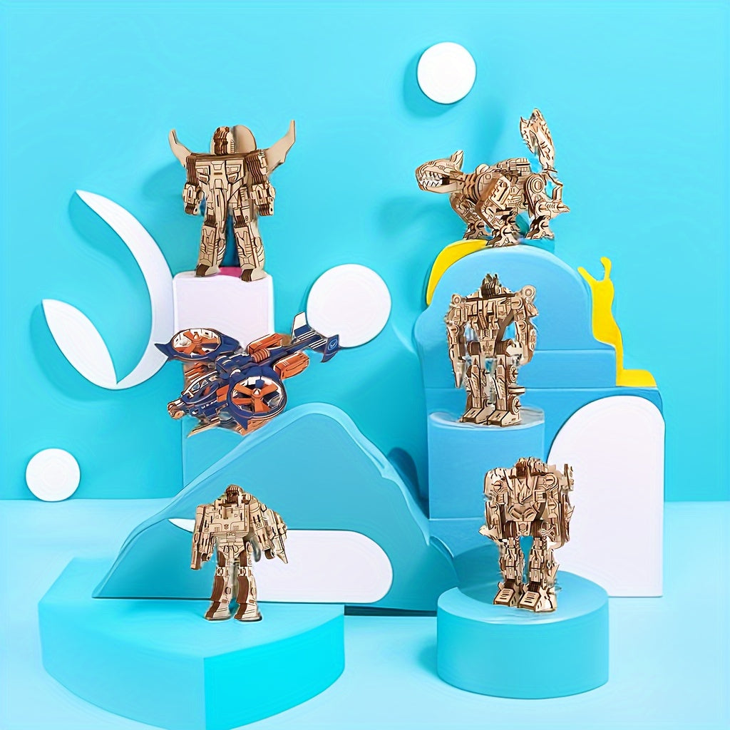 Toy Robot Simulation 3D Assembly DIY Model Educational Wooden Puzzle