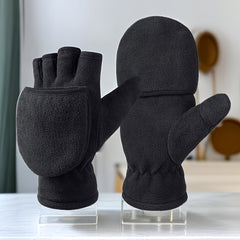 Polar Fleece Half Finger Gloves for Outdoor Activities