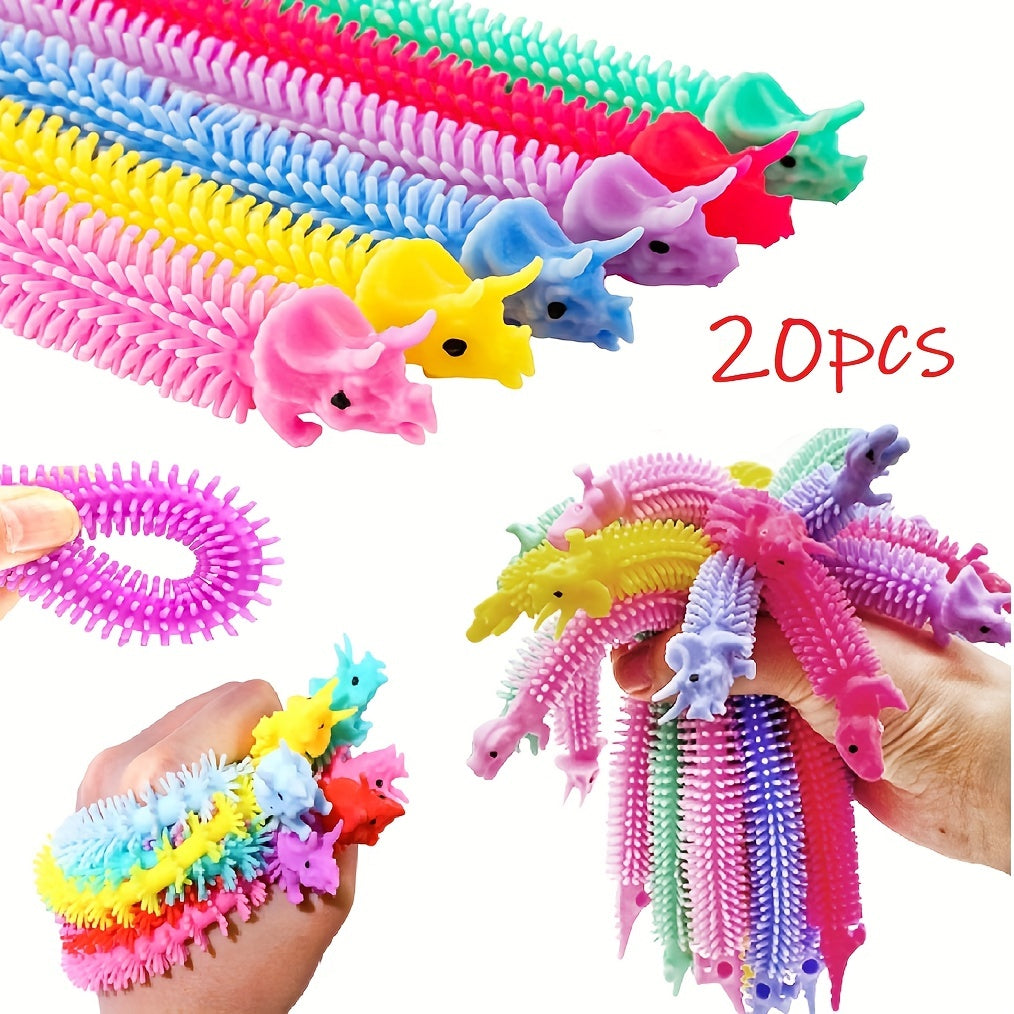 20pcs Dinosaur Sensory Noodle Stretchy String Fidget Toys for Stress Relief