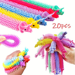 20pcs Dinosaur Sensory Noodle Stretchy String Fidget Toys for Stress Relief