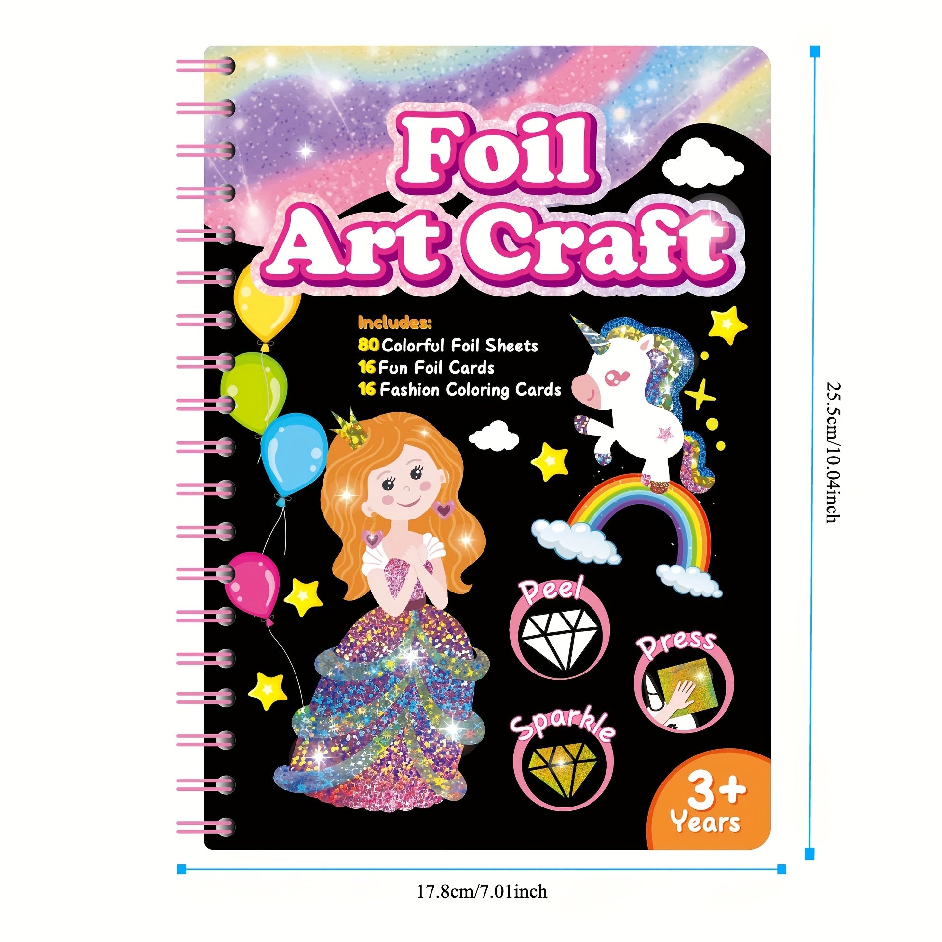 2in 1 Foil Fun Art Kit Kids and Princess Craft DIY Kit Coloring Book Creative