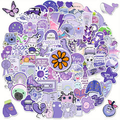 100pcs Purple VSCO Waterproof Stickers for Water Bottles Laptop Phone