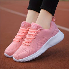 Breathable Solid Women's Walking Shoes Lace Casual Sneakers