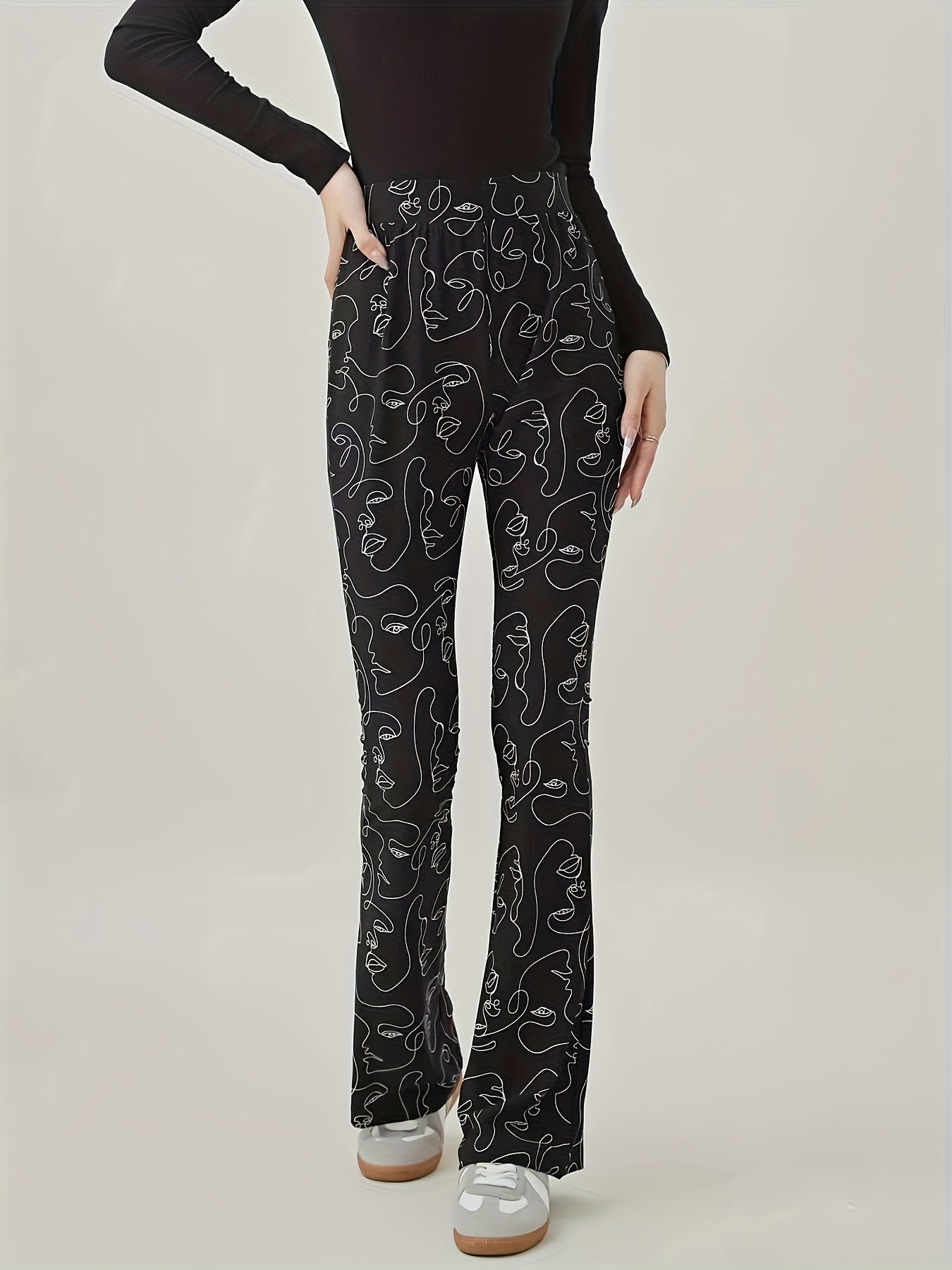 Plaid Print High Rise Yoga Trousers