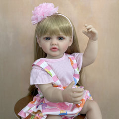 22in Reborn Baby Full Body Vinyl Newborn Girl Blonde Hair Princess Toddler
