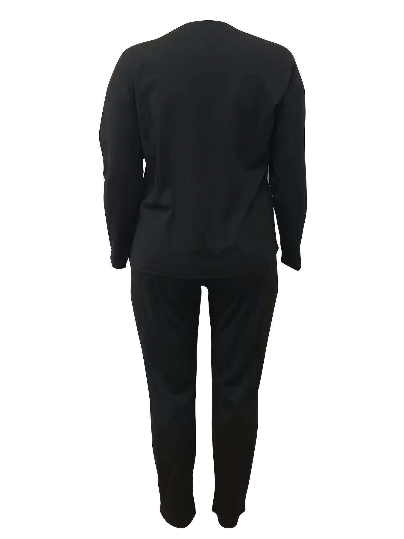Solid Long Sleeve Top & Pants Outfit Set