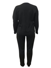 Solid Long Sleeve Top & Pants Outfit Set