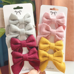 4pcs Baby Girls Bowknot Hair Clips Princess Headwear