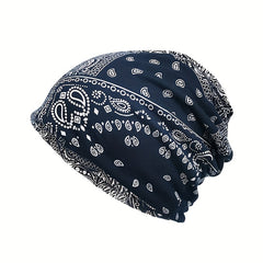 Unisex Sunshade No brim Beanies Hat With Cashew Flower Style