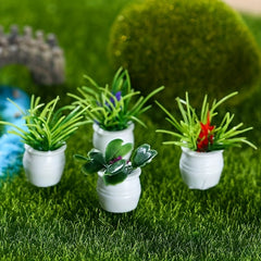 7pcs Mini Succulent Plants for DIY Doll House Fairy Garden Micro Landscaping