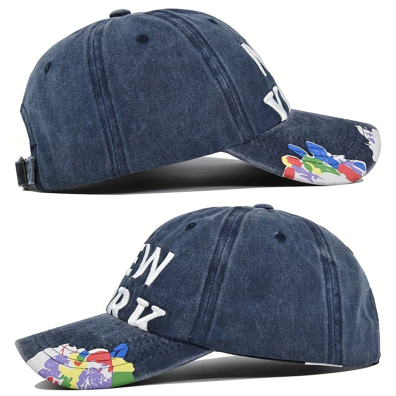 YORK Retro 3D Embroidered Baseball Cap Patch Duck Tongue Cap