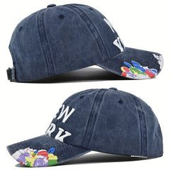 YORK Retro 3D Embroidered Baseball Cap Patch Duck Tongue Cap