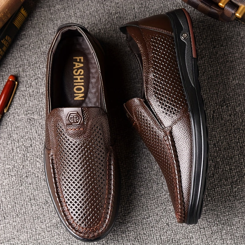 Men's Superfine Fiber Round Toe Loafers Lightweight Slip On Dress Shoes