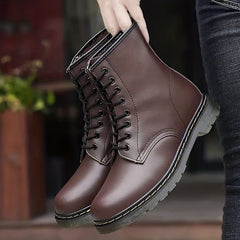Women's Lace Up Ankle Combat Boots Round Toe Short Boots